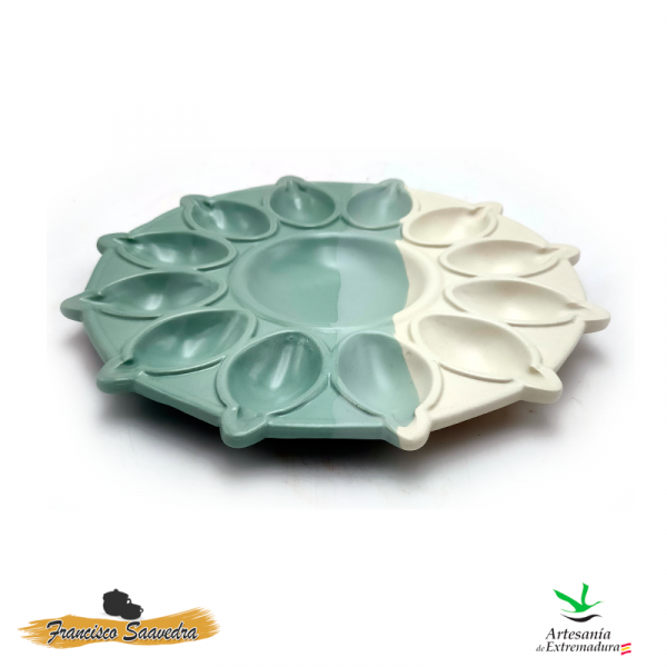 Plato Huevos Rellenos "Verde Marina" 12 ud