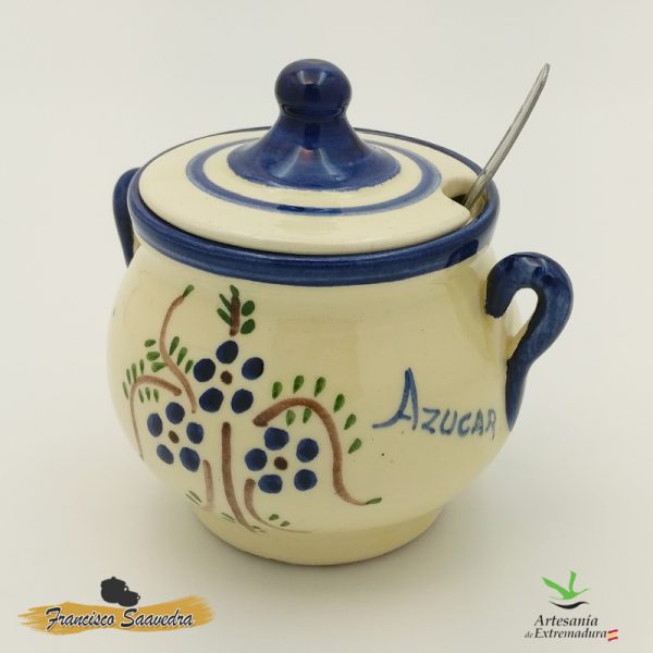 Azucarero de cerámica "Ramito Azul"