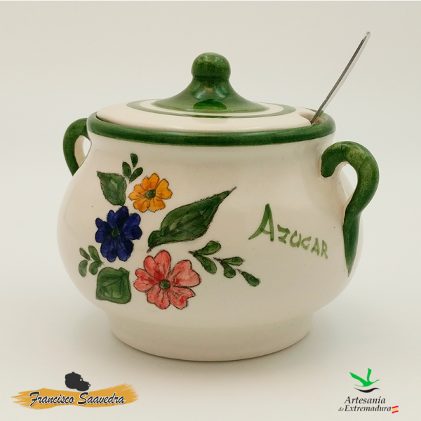 Azucarero de cerámica "Tricolor"