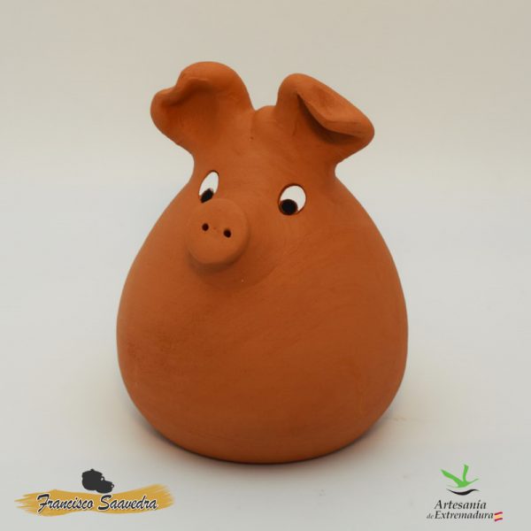 Cerdo Hucha sentado "Blanco" Grande